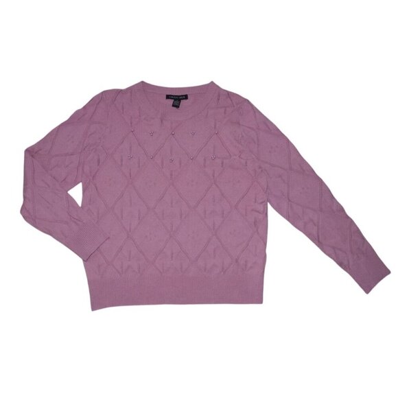 Carolyn Taylor women's XL pink sweater with pearl embellishments, NWT. - Picture 1 of 10